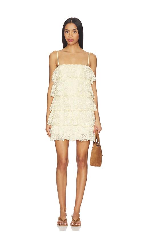 lovers and friends briella mini dress in yellow. - size l (also in m, s, xl, xs, xxs)