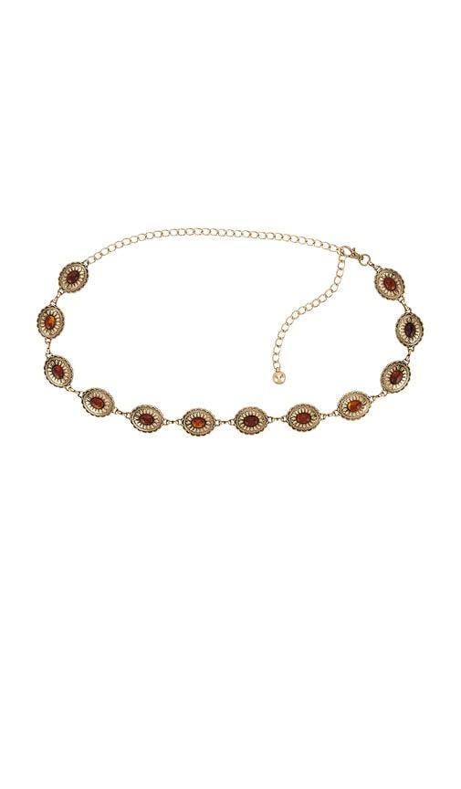 lovers and friends briseis belt in metallic gold.