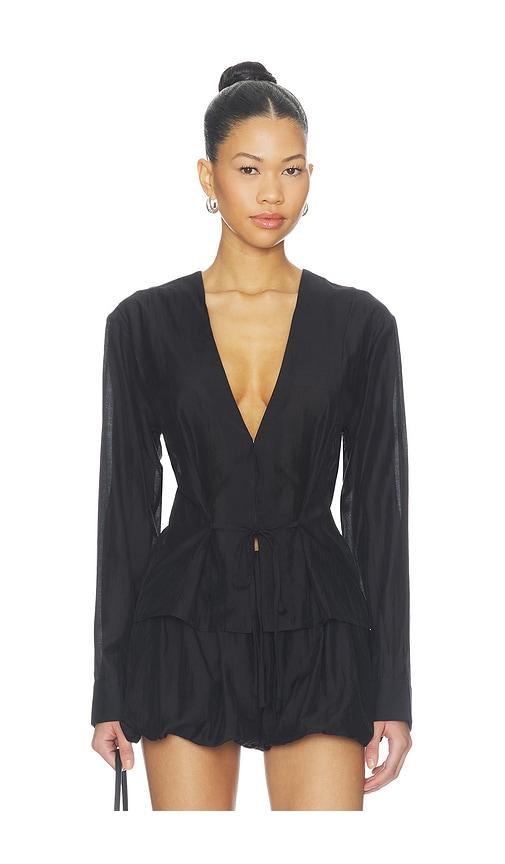 lovers and friends caden blouse in black. - size l (also in xxs, xs, s, m, xl)