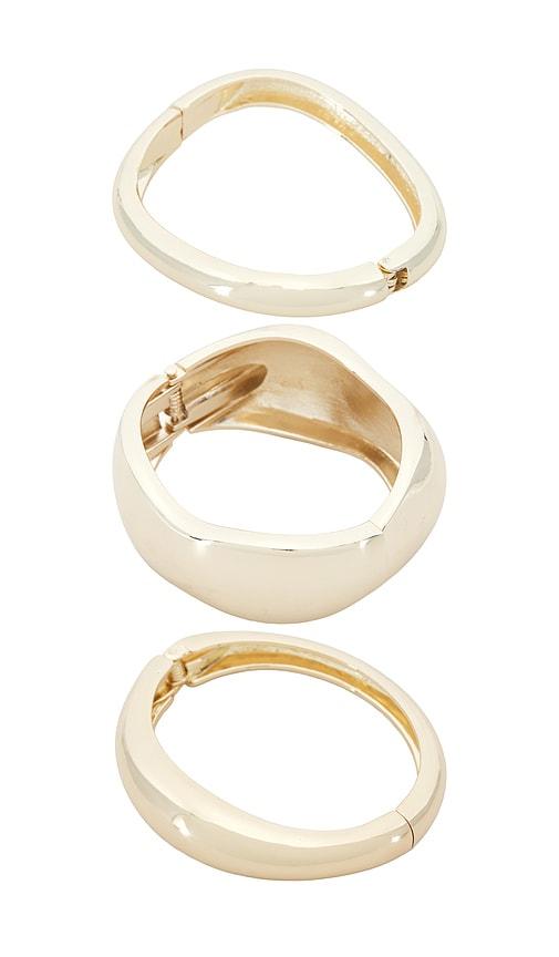 lovers and friends capri bracelet in metallic gold.