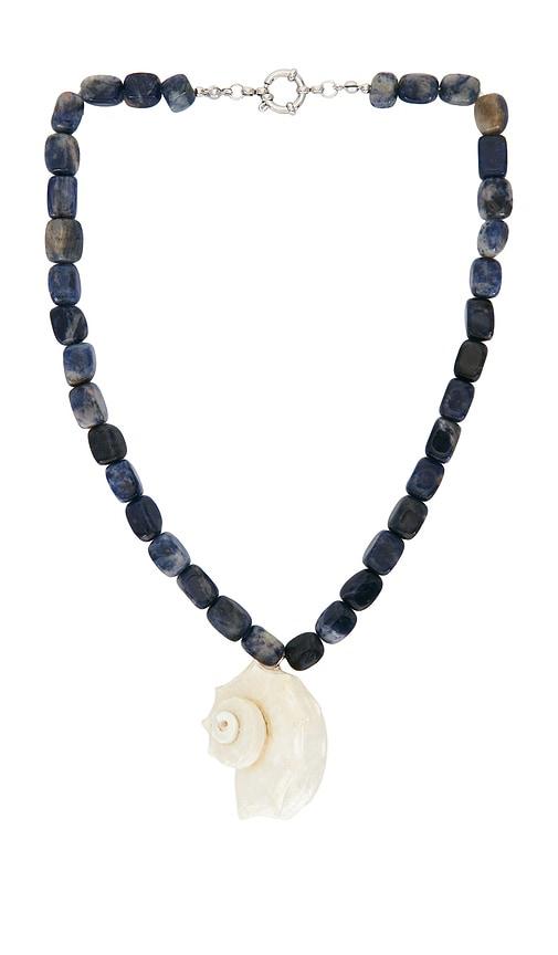 lovers and friends carson shell necklace in blue.