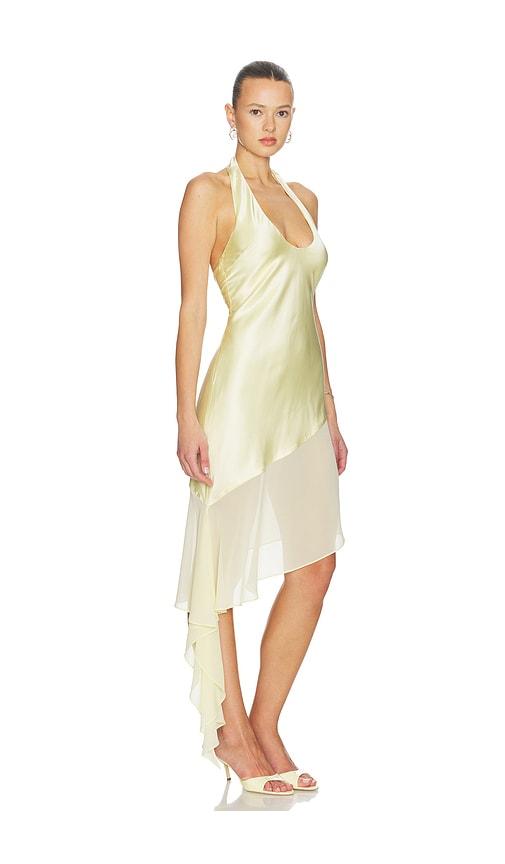 lovers and friends celie midi dress in lemon. - size l (also in xxs, xs, s, m, xl)