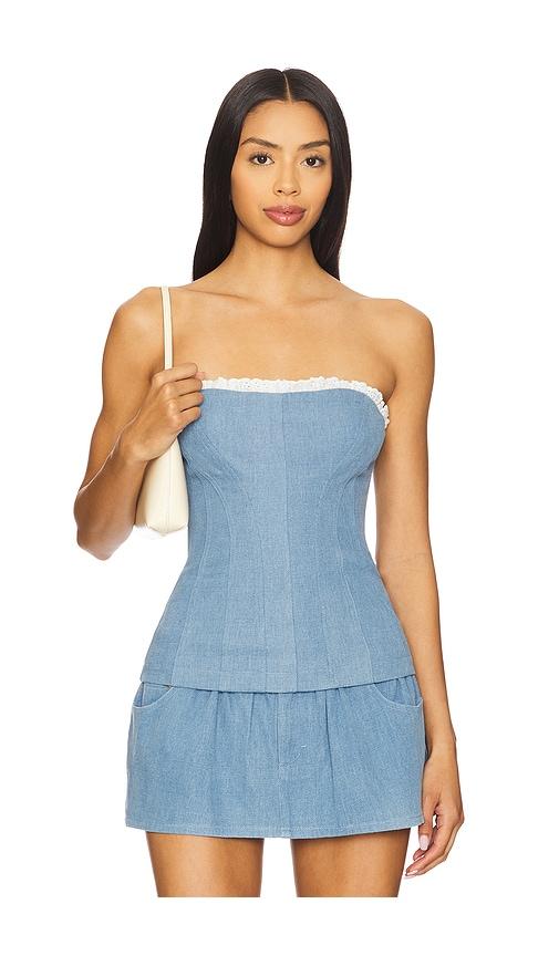 lovers and friends charlette top in blue. - size m (also in xs, s)