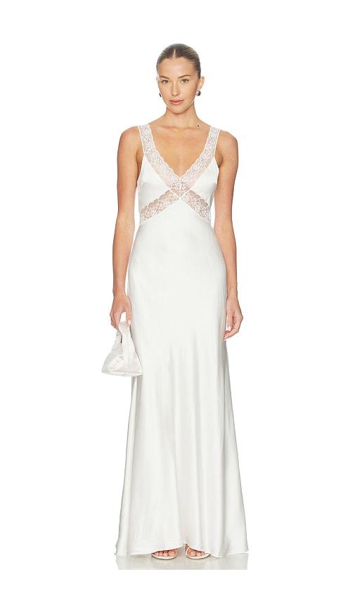 lovers and friends cierra maxi dress in white. - size l (also in xxs, xs, s, m, xl)