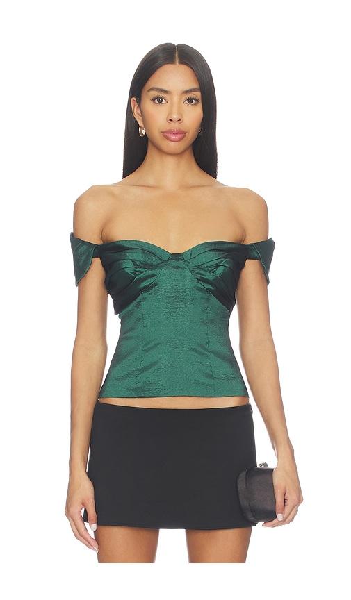 lovers and friends colette top in dark green. - size m (also in xs, xxs, s)