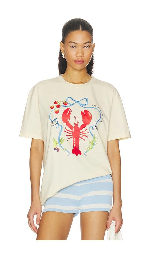 lovers and friends cover up tee in cream. - size l (also in xs, xxs, s, m)