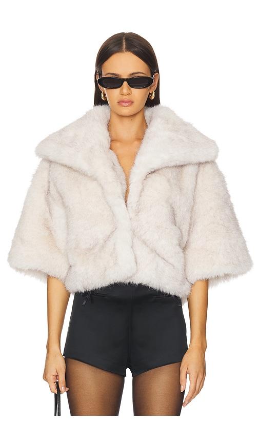 lovers and friends cropped claude coat in grey. - size l (also in xxs, xs, s, m, xl)