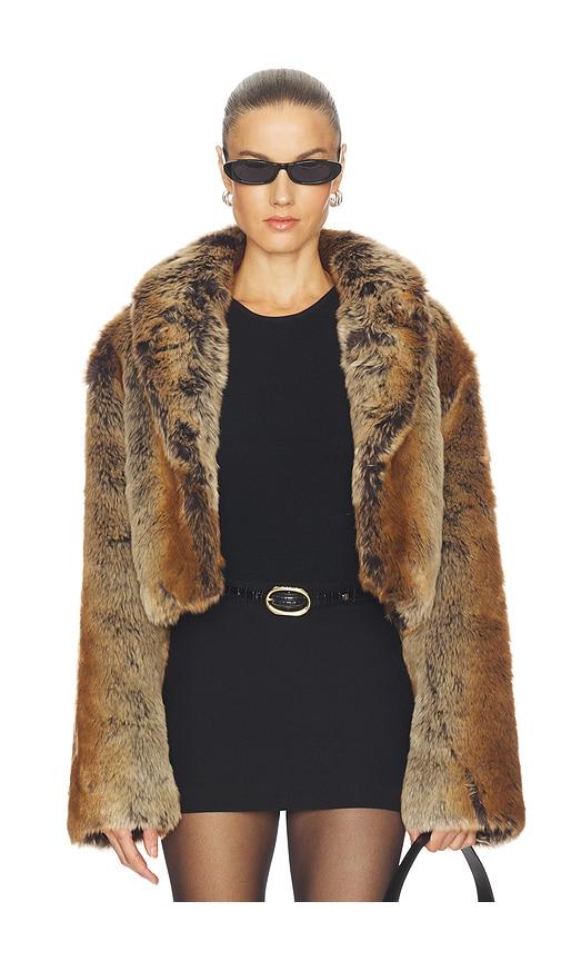 lovers and friends cropped ernie coat in brown. - size m (also in s, xxs, xs)