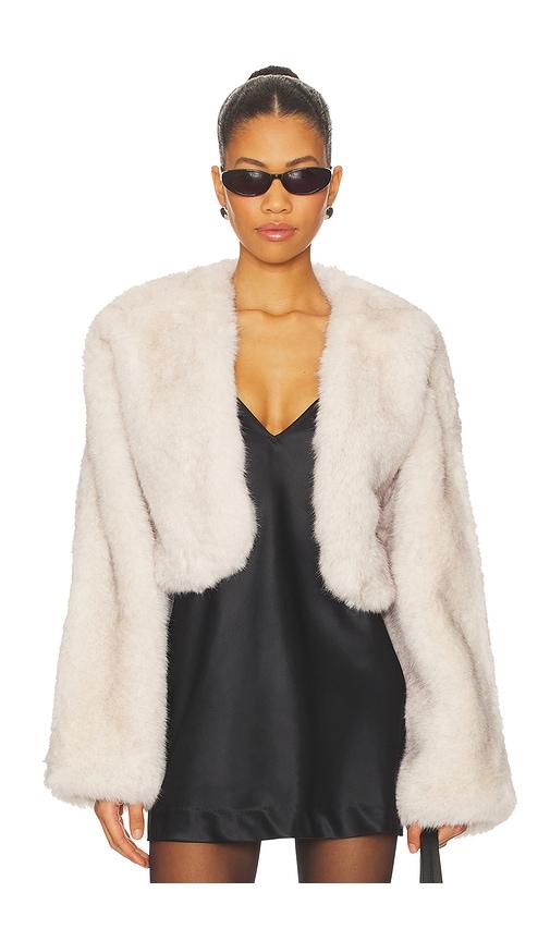 lovers and friends cropped gabriel coat in tan. - size l (also in xs, s, m, xl)
