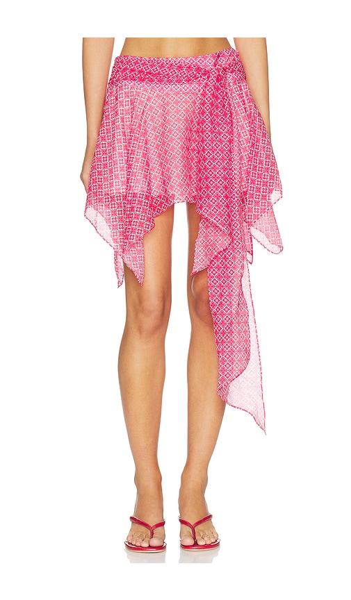 lovers and friends daisy mini skirt in red. - size m (also in xs, xl)