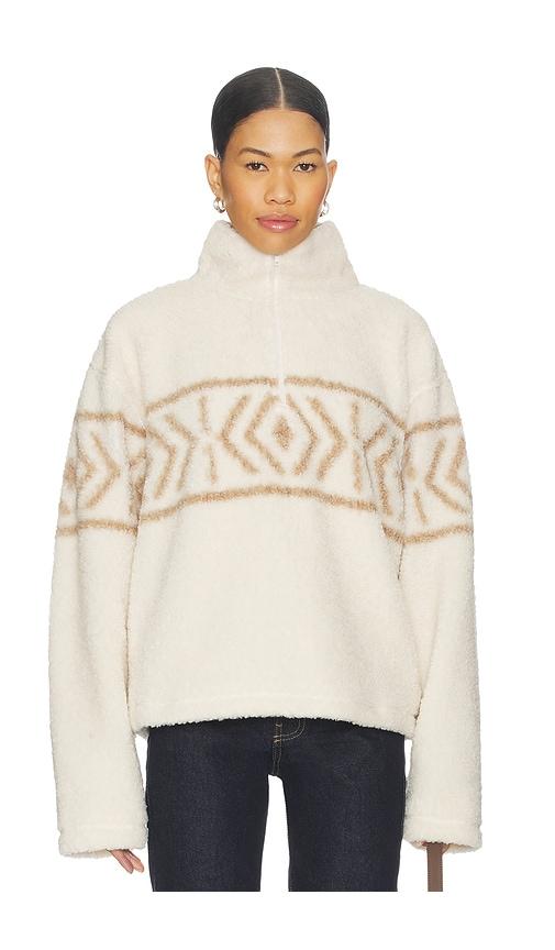 lovers and friends dani half zip pullover in beige. - size m (also in xxs, xs, s)