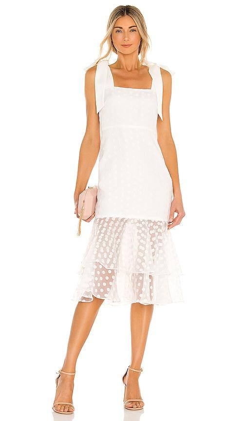 lovers and friends day keeper midi dress in white. - size s (also in xs)