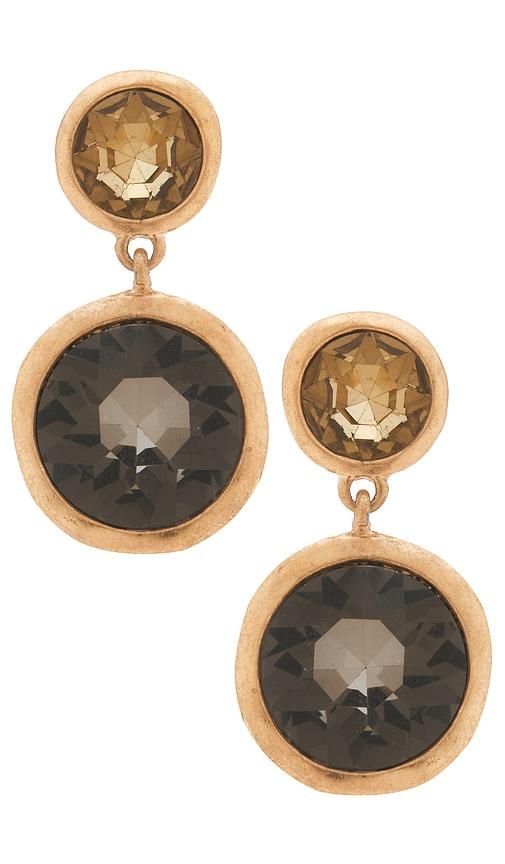 lovers and friends delphine earrings in metallic gold.