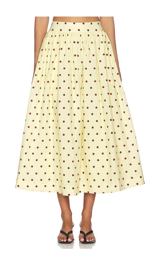 lovers and friends deven midi skirt in yellow. - size m (also in xxs)