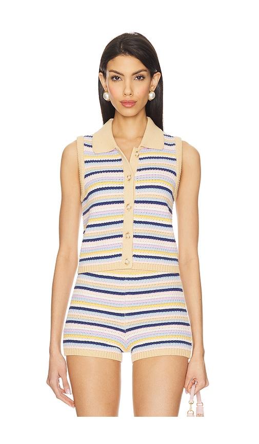 lovers and friends donna polo top in tan. - size l (also in m)