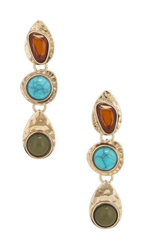 lovers and friends drift earrings in metallic gold.