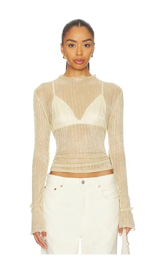 lovers and friends edie top in metallic gold. - size l (also in m, s, xl, xs, xxs)