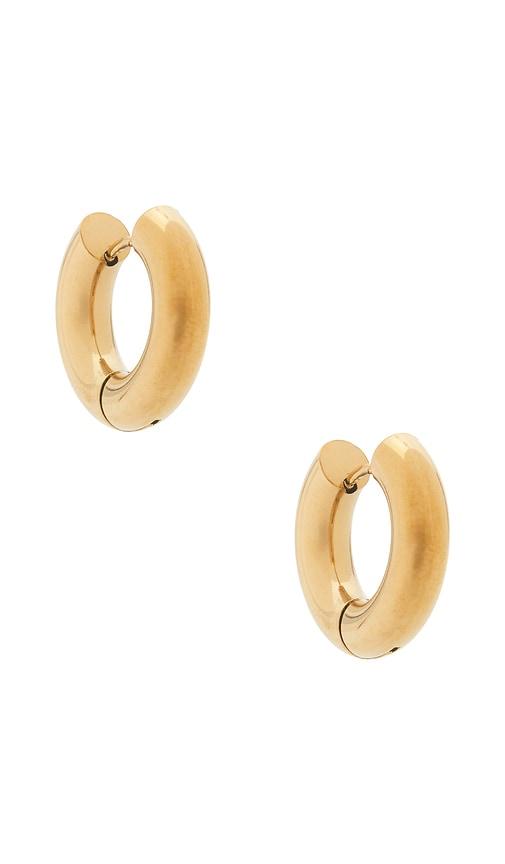 lovers and friends elina earrings in metallic gold.