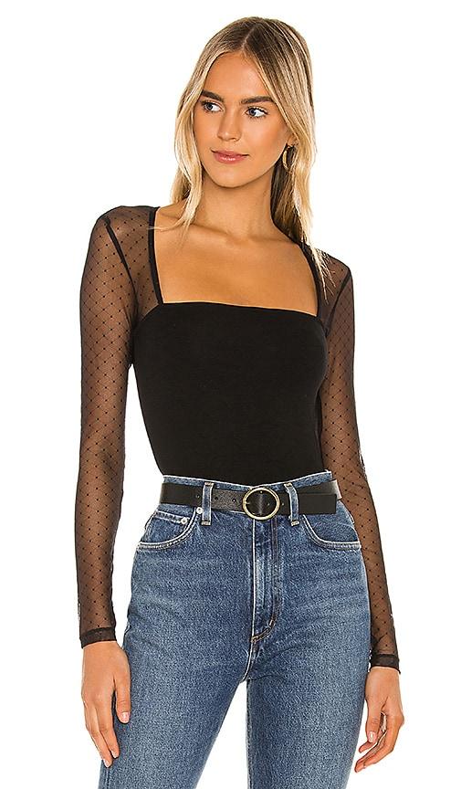 lovers and friends elisabetta bodysuit in black. - size xl (also in xs, xxs)