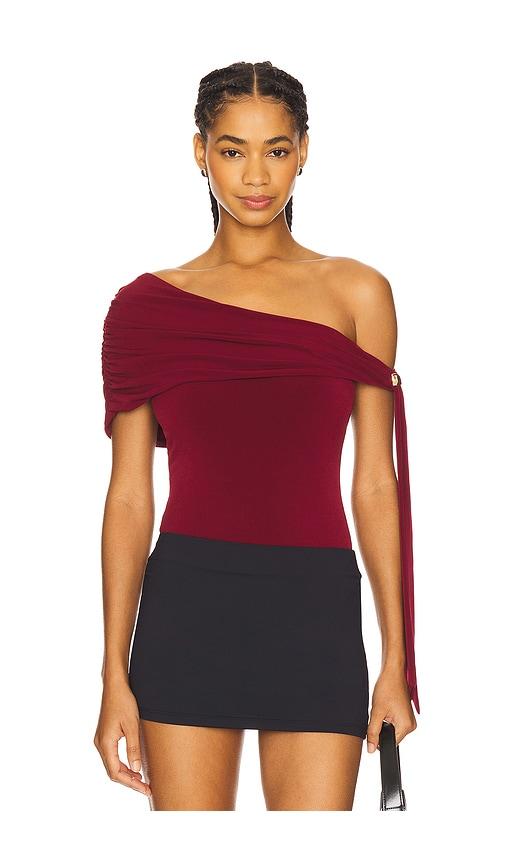 lovers and friends ella bodysuit in burgundy. - size s (also in xs, xxs)