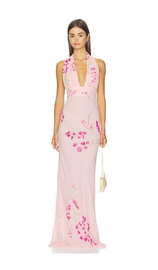 lovers and friends ellison gown in pink. - size l (also in m, xl)