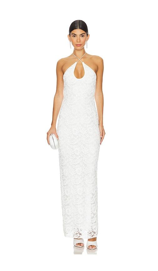 lovers and friends eloise embellished maxi dress in white. - size l (also in xs, xxs, s, xl)