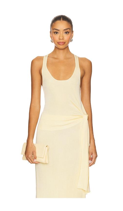 lovers and friends elsy tie tank top in lemon. - size l (also in xxs, xl)