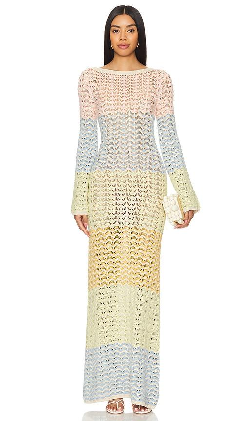 lovers and friends emera maxi dress in beige. - size m (also in xxs)