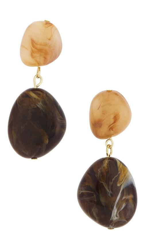 lovers and friends fallon earrings in metallic gold,brown.
