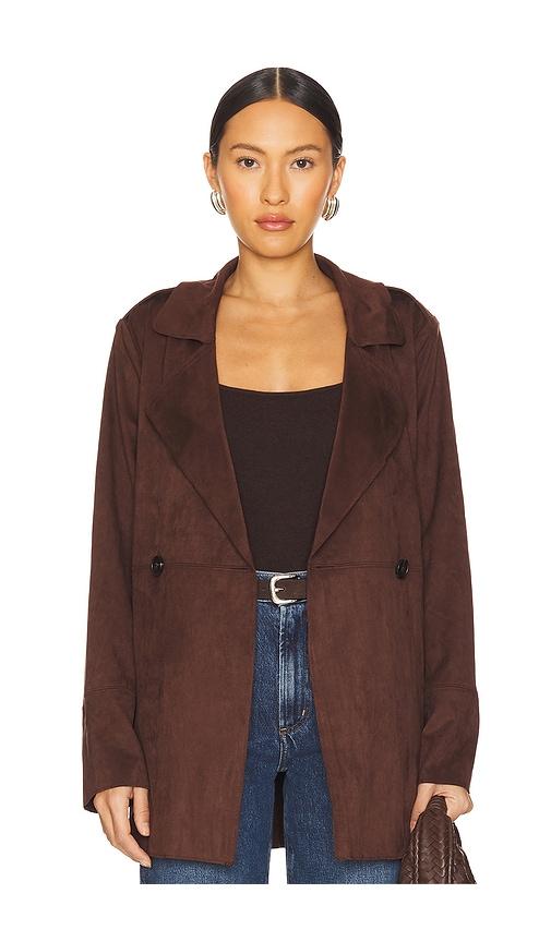 lovers and friends faux suede lana jacket in brown. - size s (also in xxs, xs)
