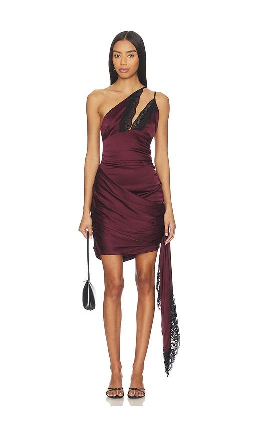 lovers and friends frida midi dress in burgundy. - size l (also in xxs, xs, s, m)