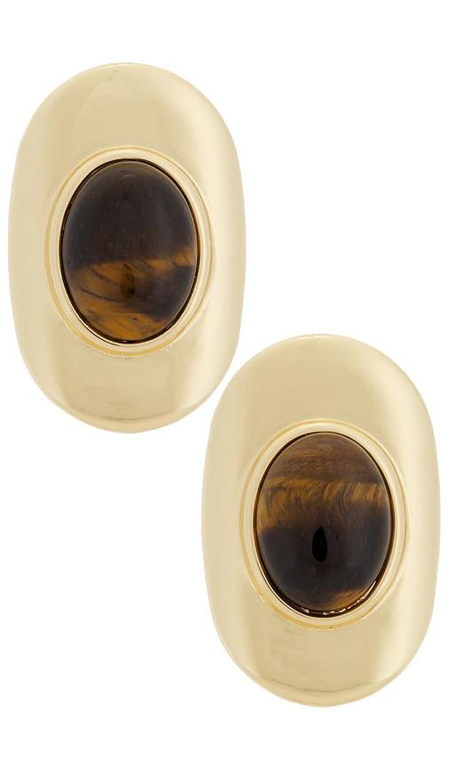 lovers and friends gemma stud earrings in metallic gold.