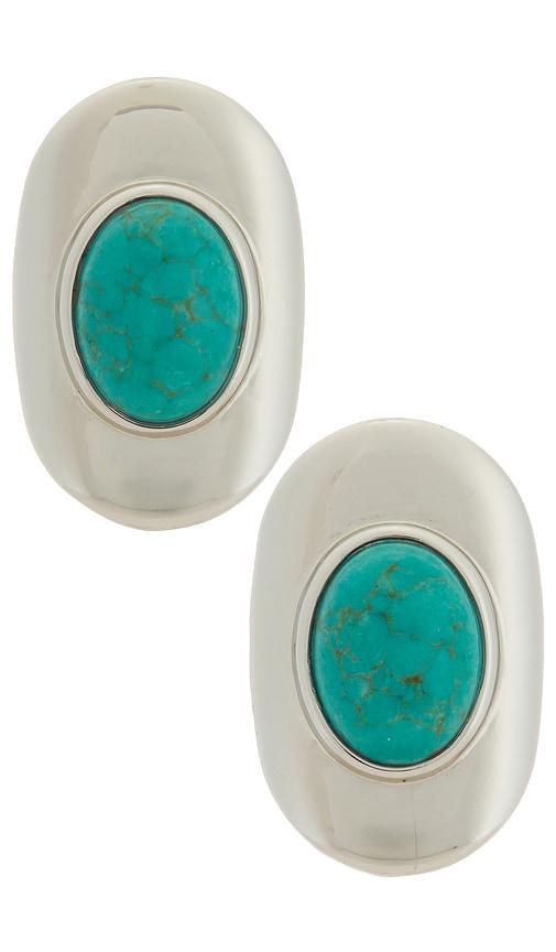 lovers and friends gemma stud earrings in metallic silver.