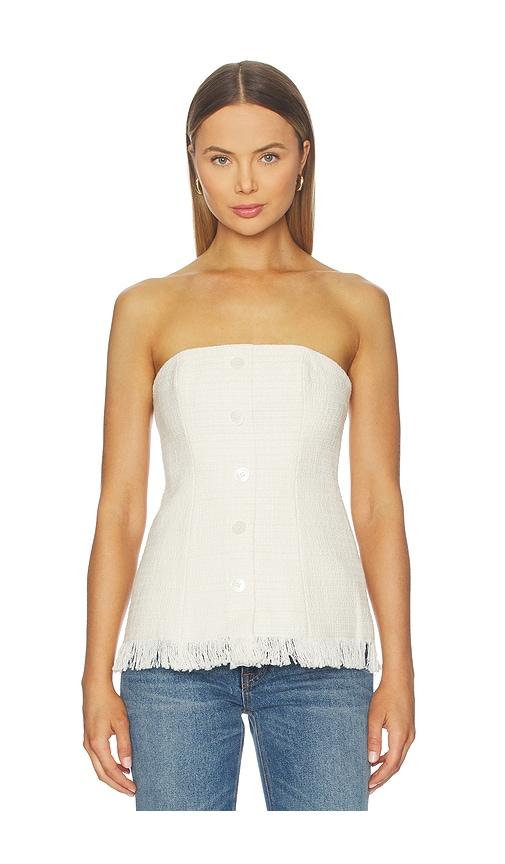 lovers and friends greta tweed top in cream. - size l (also in m, s, xs, xxs)