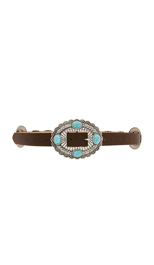 lovers and friends gypsy buckle belt in brown.