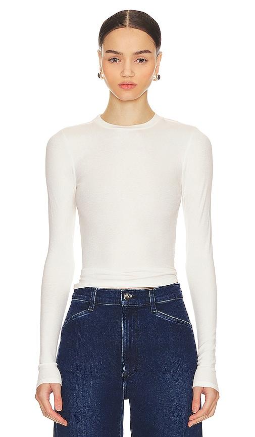 lovers and friends hailey long sleeve tee in white. - size l (also in m, s, xl, xs, xxs)