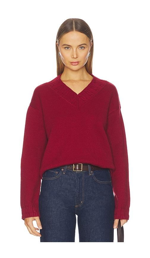 lovers and friends haisley v neck sweater in red. - size l (also in xs, xxs, s, m, xl)
