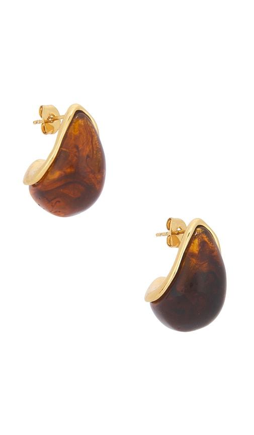 lovers and friends halina earrings in brown.