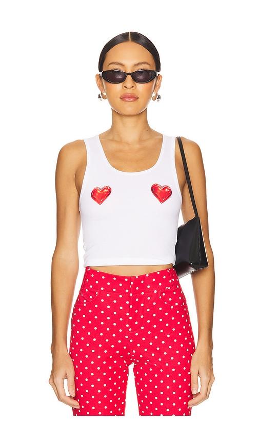 lovers and friends hearts tank in white. - size s (also in xs)