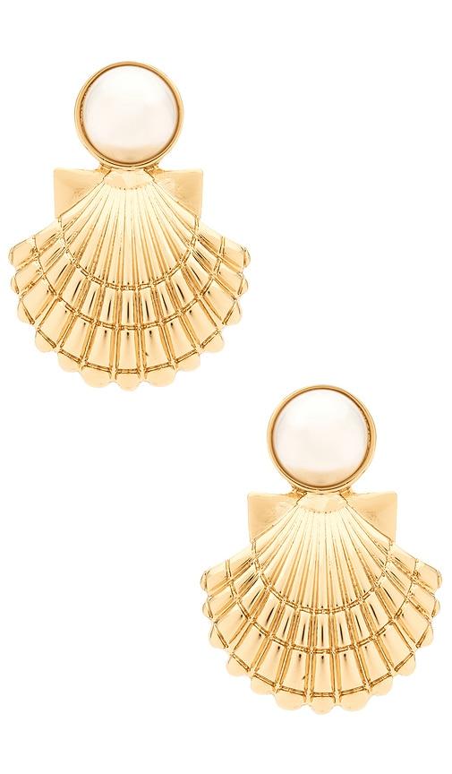 lovers and friends holly earring in metallic gold.
