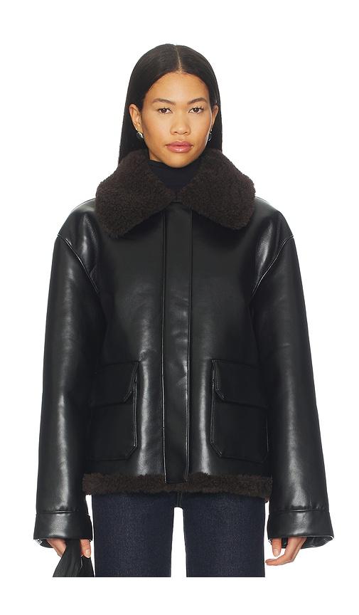lovers and friends irving faux leather jacket in black. - size s (also in xxs, xs, xl)