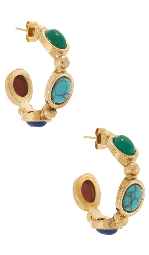 lovers and friends isa earrings in metallic gold.