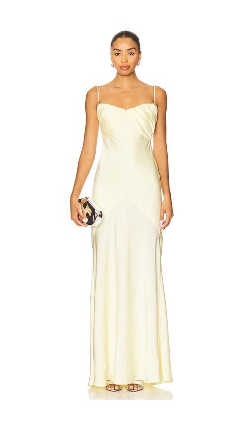 lovers and friends janae gown in lemon. - size l (also in xxs, xs, s, m, xl)