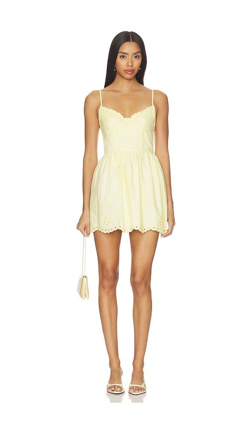 lovers and friends jasmine mini dress in yellow. - size l (also in m, s, xl, xs)