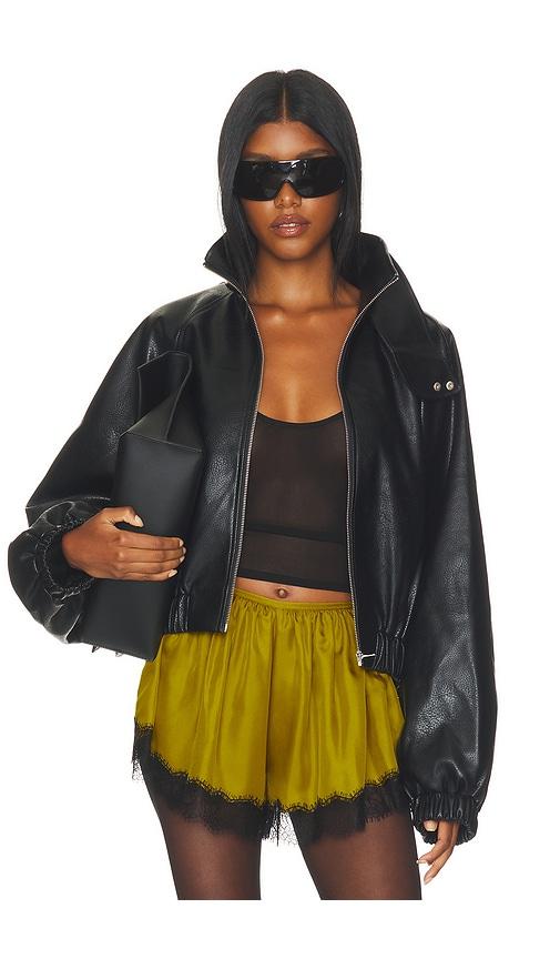 lovers and friends javadi faux leather jacket in black. - size l (also in m, s, xl, xs, xxs)