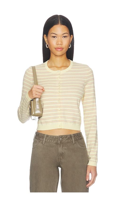 lovers and friends jaylin stripe cardigan in yellow. - size l (also in xxs, xs, s, m, xl)
