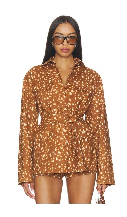 lovers and friends jocelyn jacket in brown. - size l (also in xxs, xs, s, m, xl)