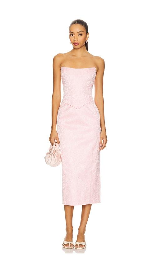 lovers and friends josephine midi dress in pink. - size m (also in xs, s)