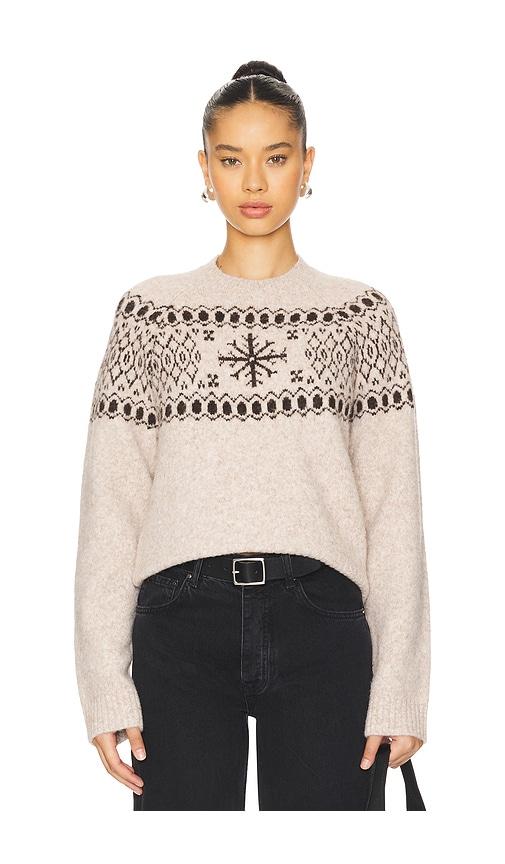lovers and friends josette fairisle sweater in cream. - size s (also in xs)