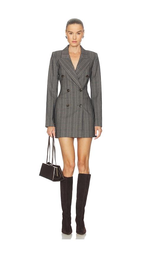 lovers and friends jovie blazer mini dress in charcoal. - size m (also in xs, s)